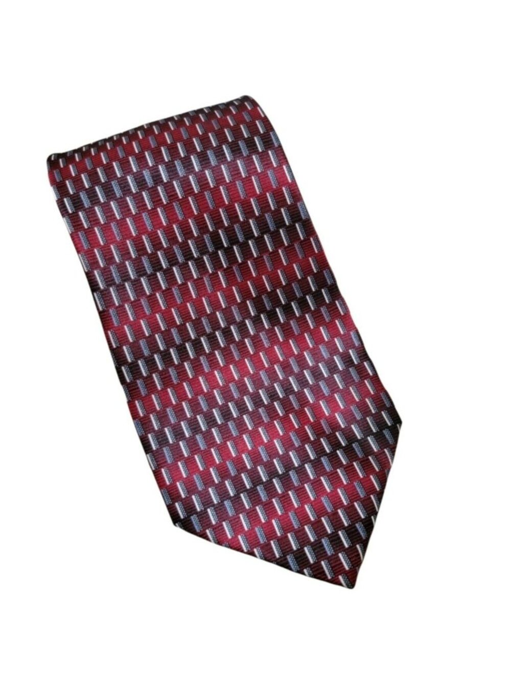 Van Heusen Silk Tie Red Gradient Striped Mens Necktie Business Evening Menswear
